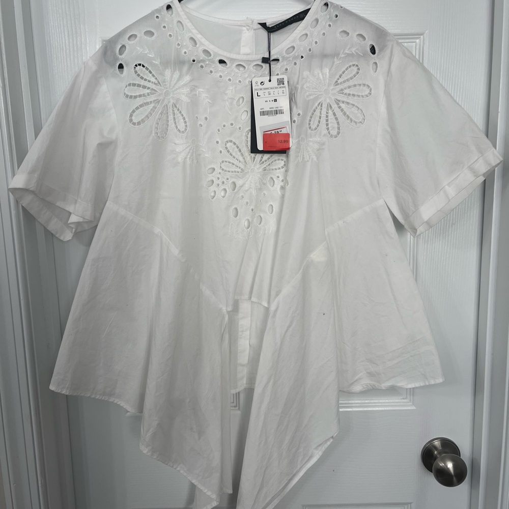 COPY - NWT - Zara Women’s White Blouse - Large